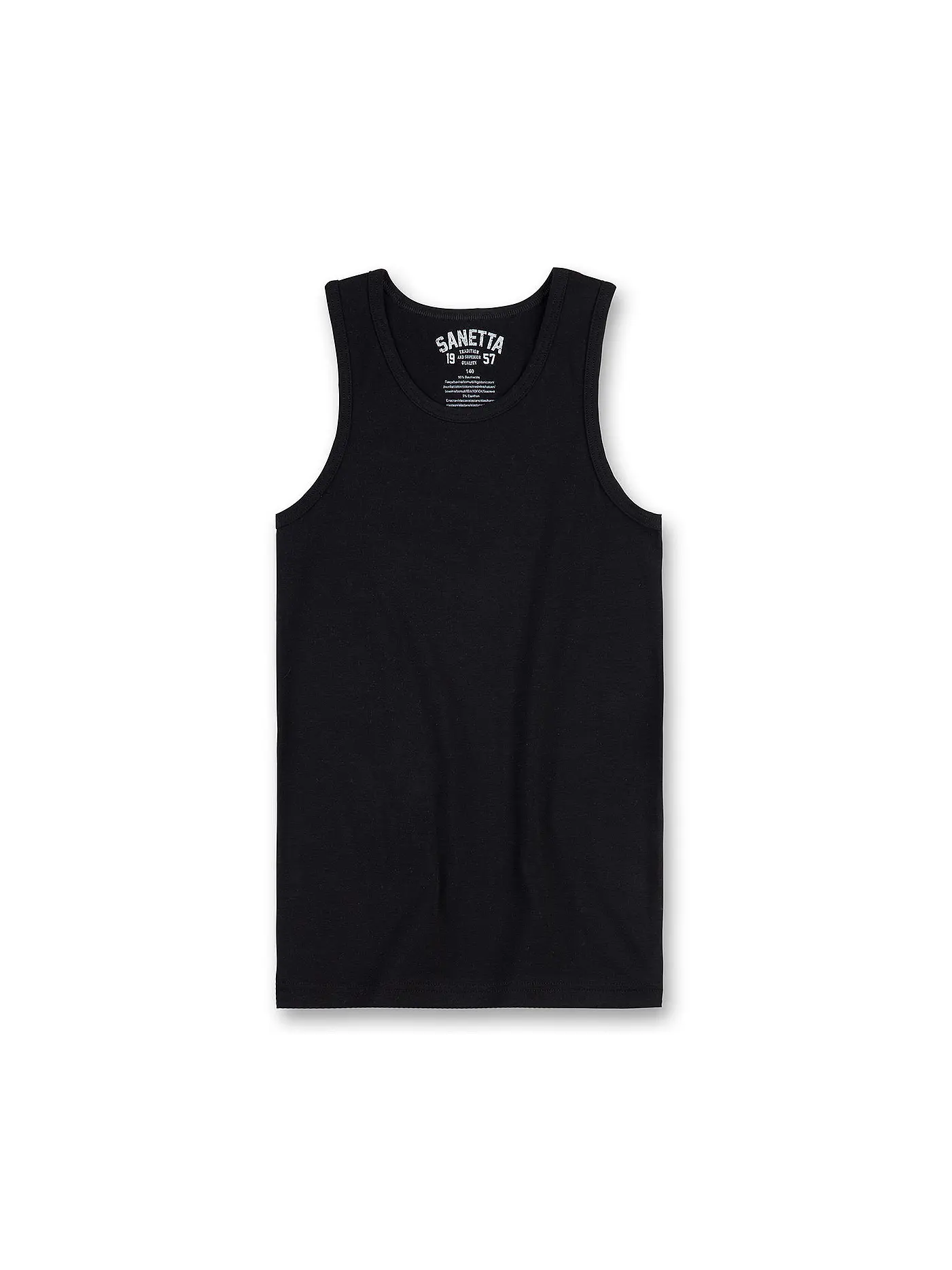 SANETTA | Jungen Unterhemd Essentials Schwarz | 